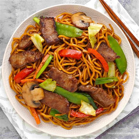 loin vlees|Beef Lo Mein .